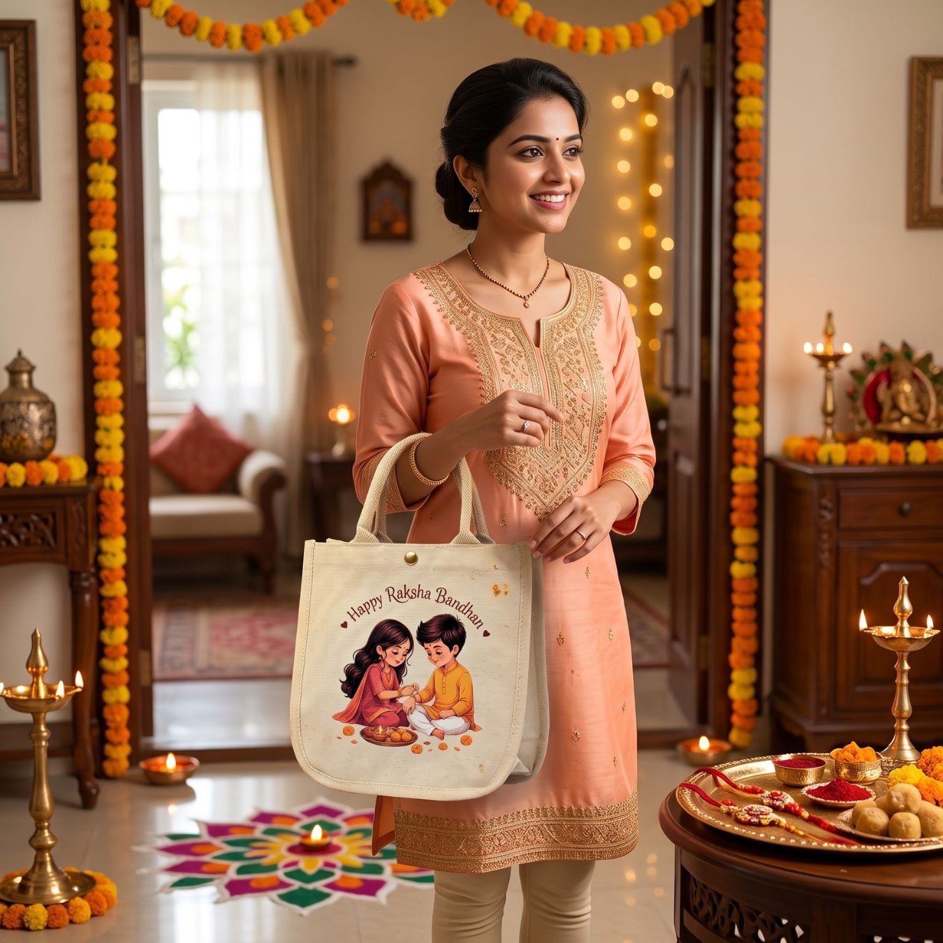 The Thread Of Rakhi Bag | 300 GSM View 5