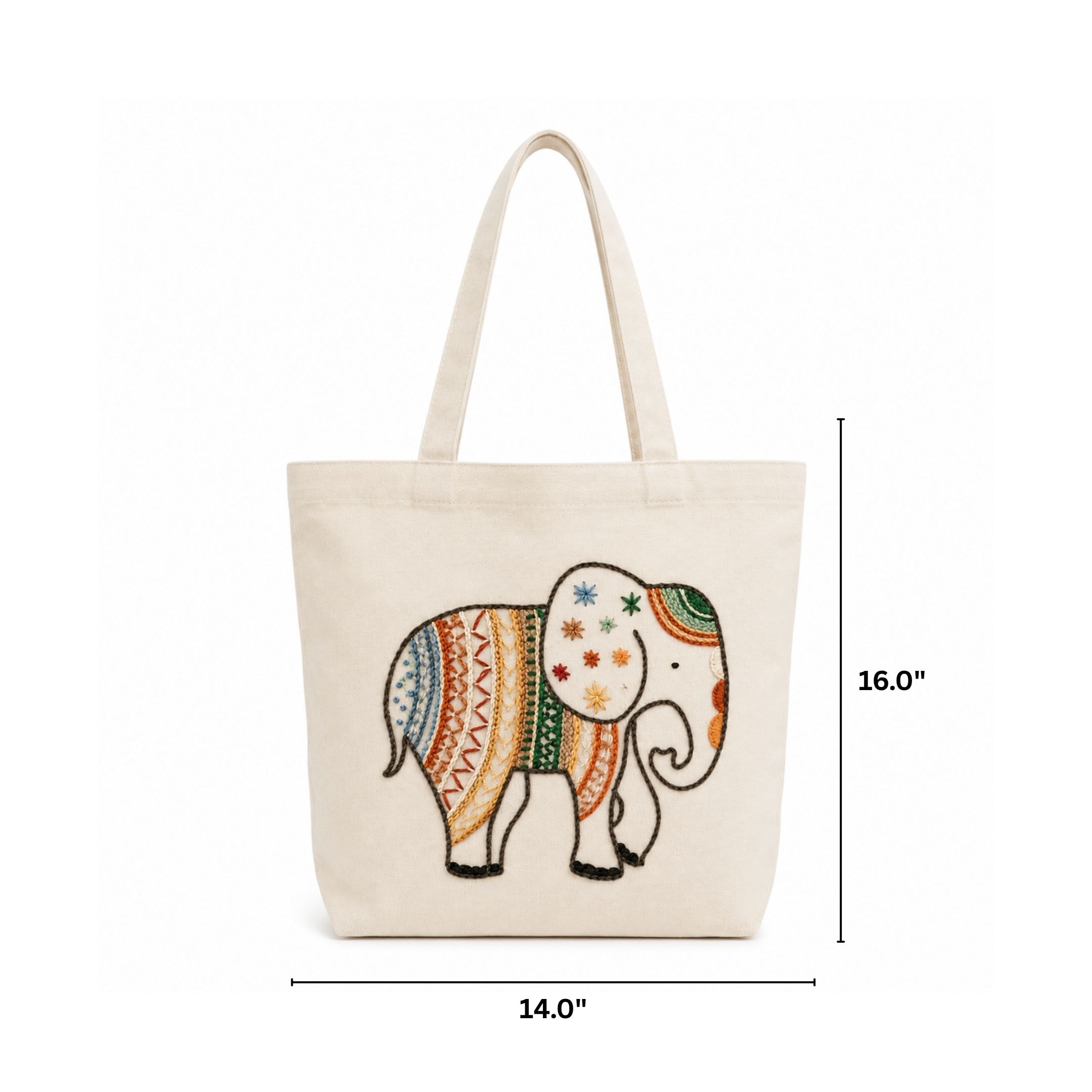The Boho Elephant Handwork Tote Bag View 1
