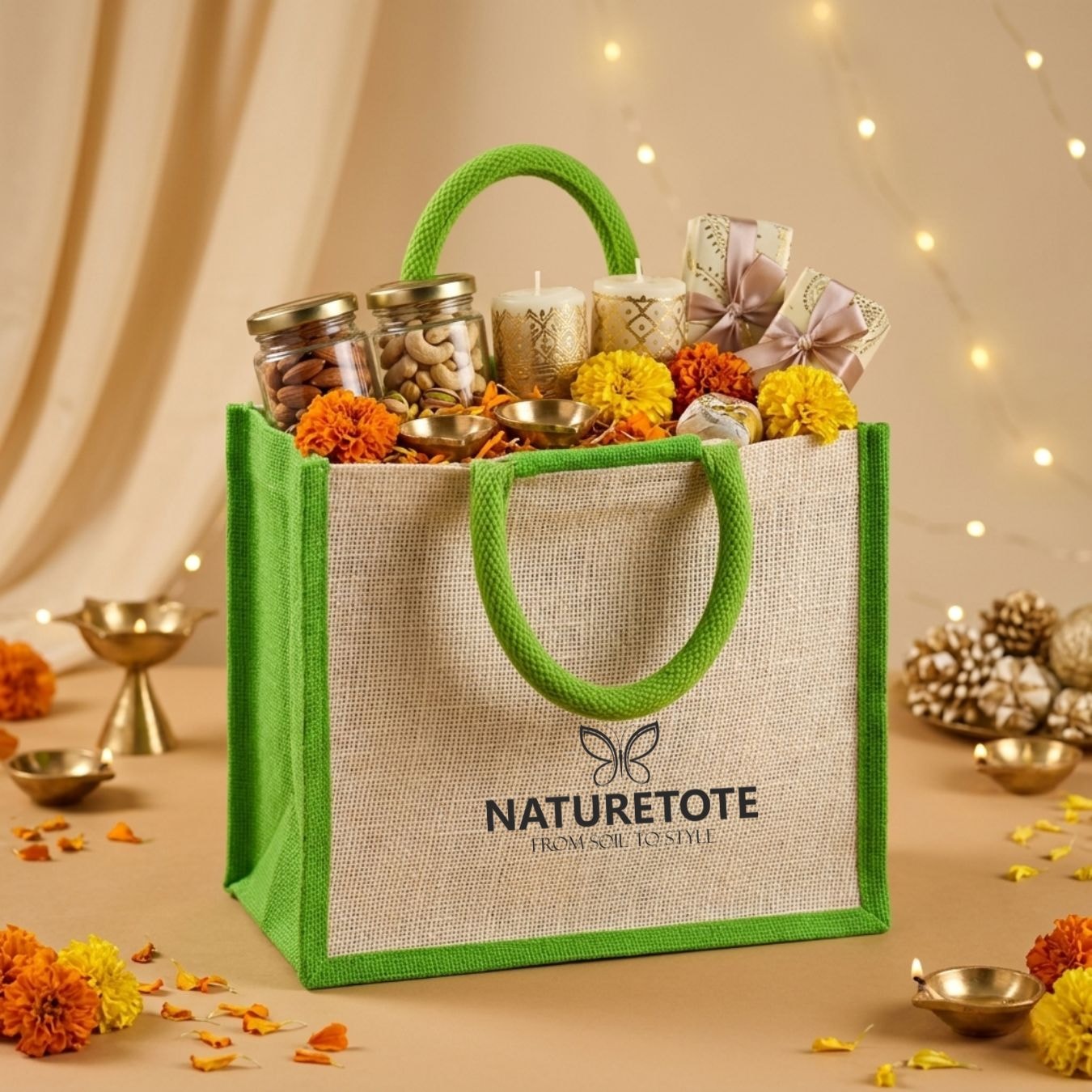 Classic Jute Hamper Bag | 350 GSM View 8