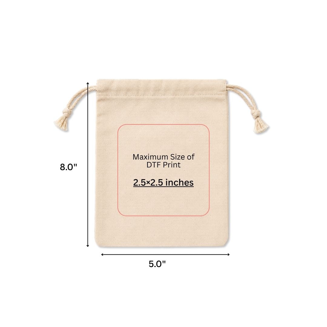 5x8 Inches Cotton Drawstring Bag | 150 GSM View 6