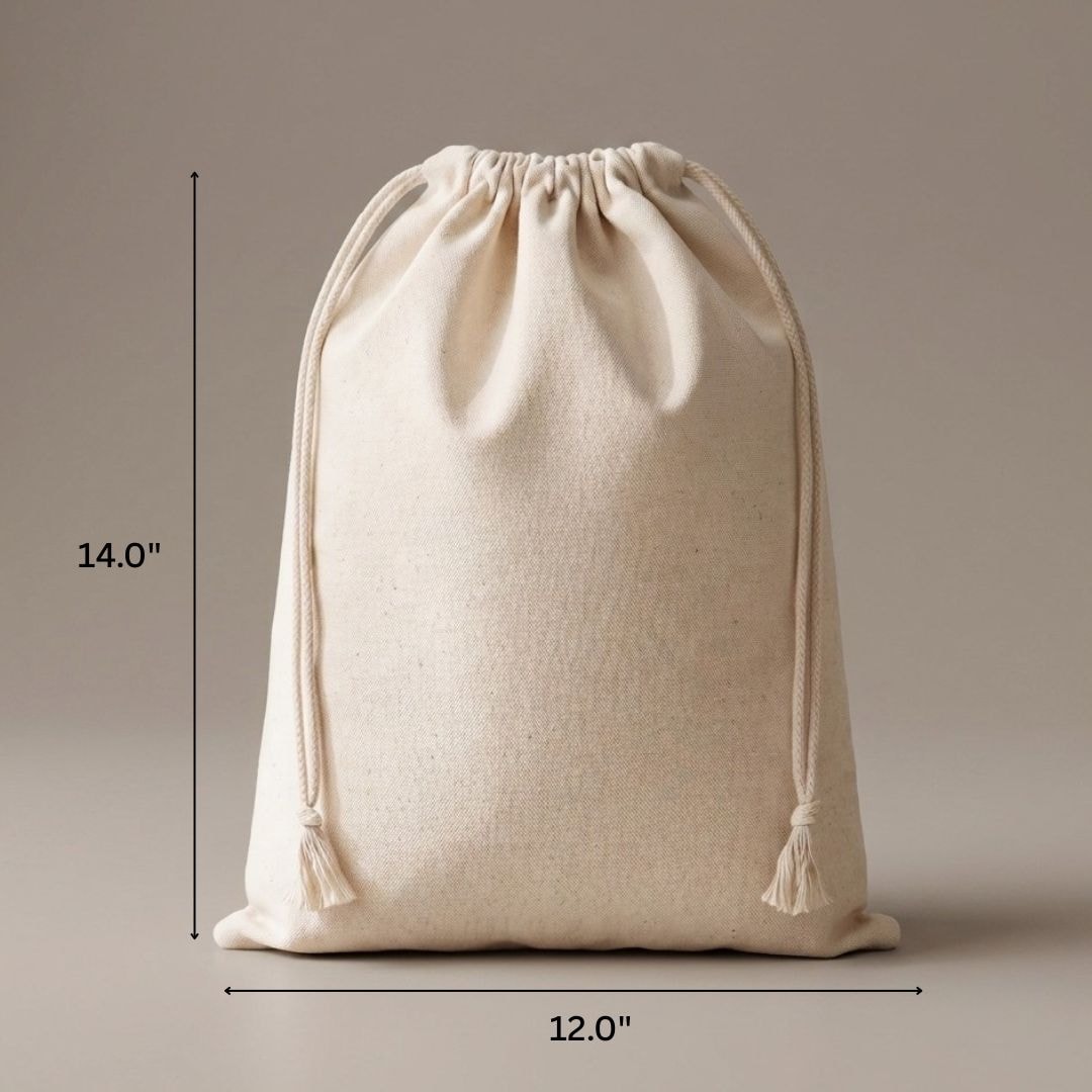 12x16 Inches Cotton Drawstring Bag | 150 GSM View 2