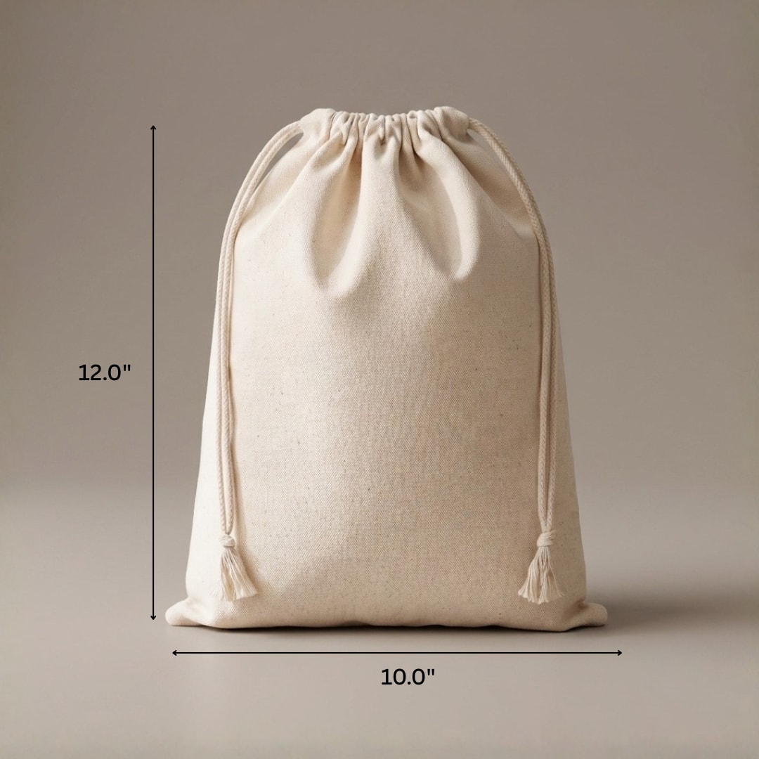 10x12 Inches Cotton Drawstring Bag | 150 GSM View 2