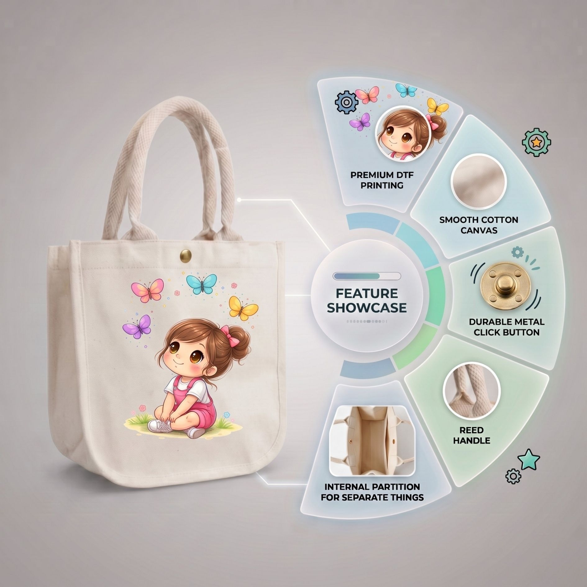 Butterfly Dreamer Kids Bag | 300 GSM View 3