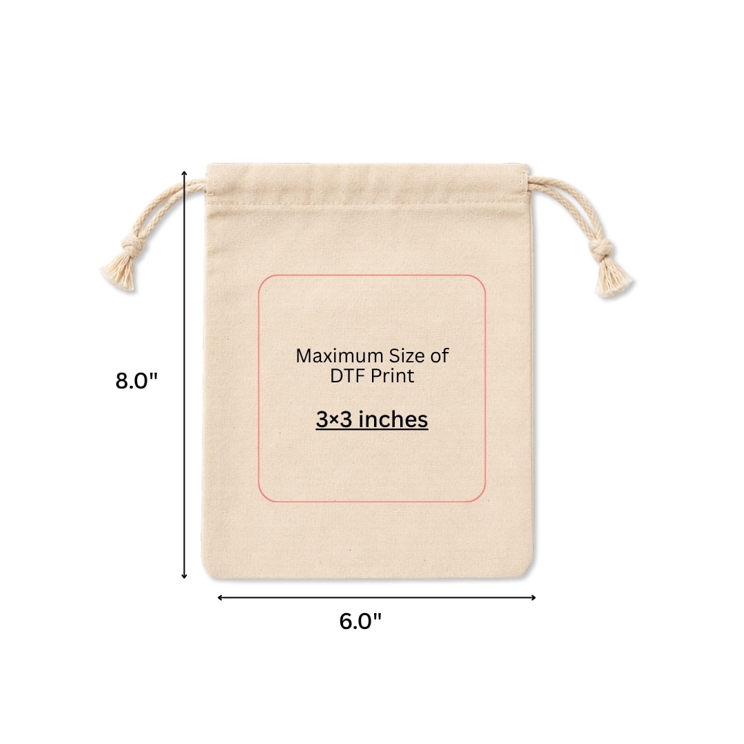 6x8 Inches Cotton Drawstring Bag | 150 GSM View 6