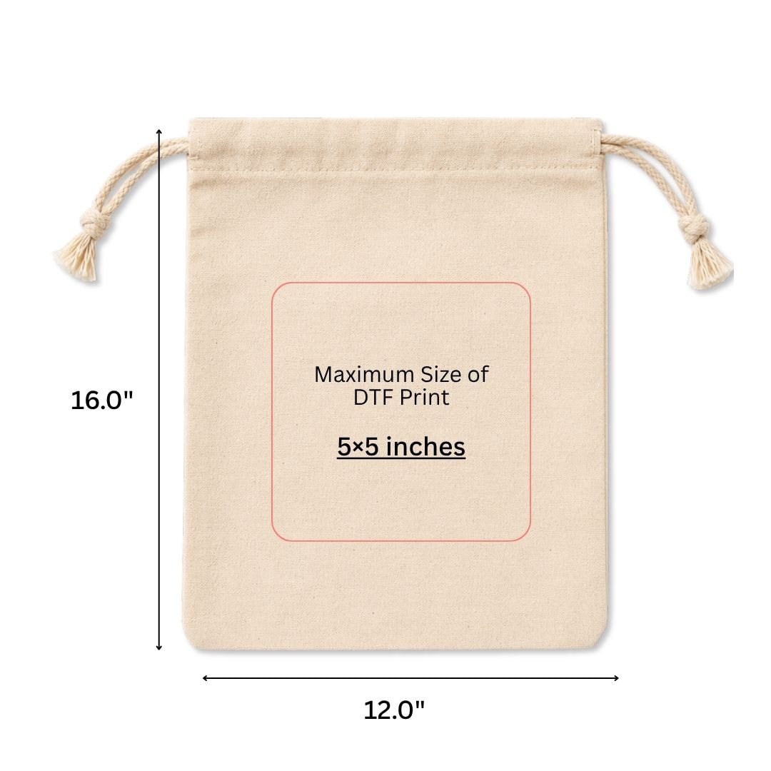 12x16 Inches Cotton Drawstring Bag | 150 GSM View 6