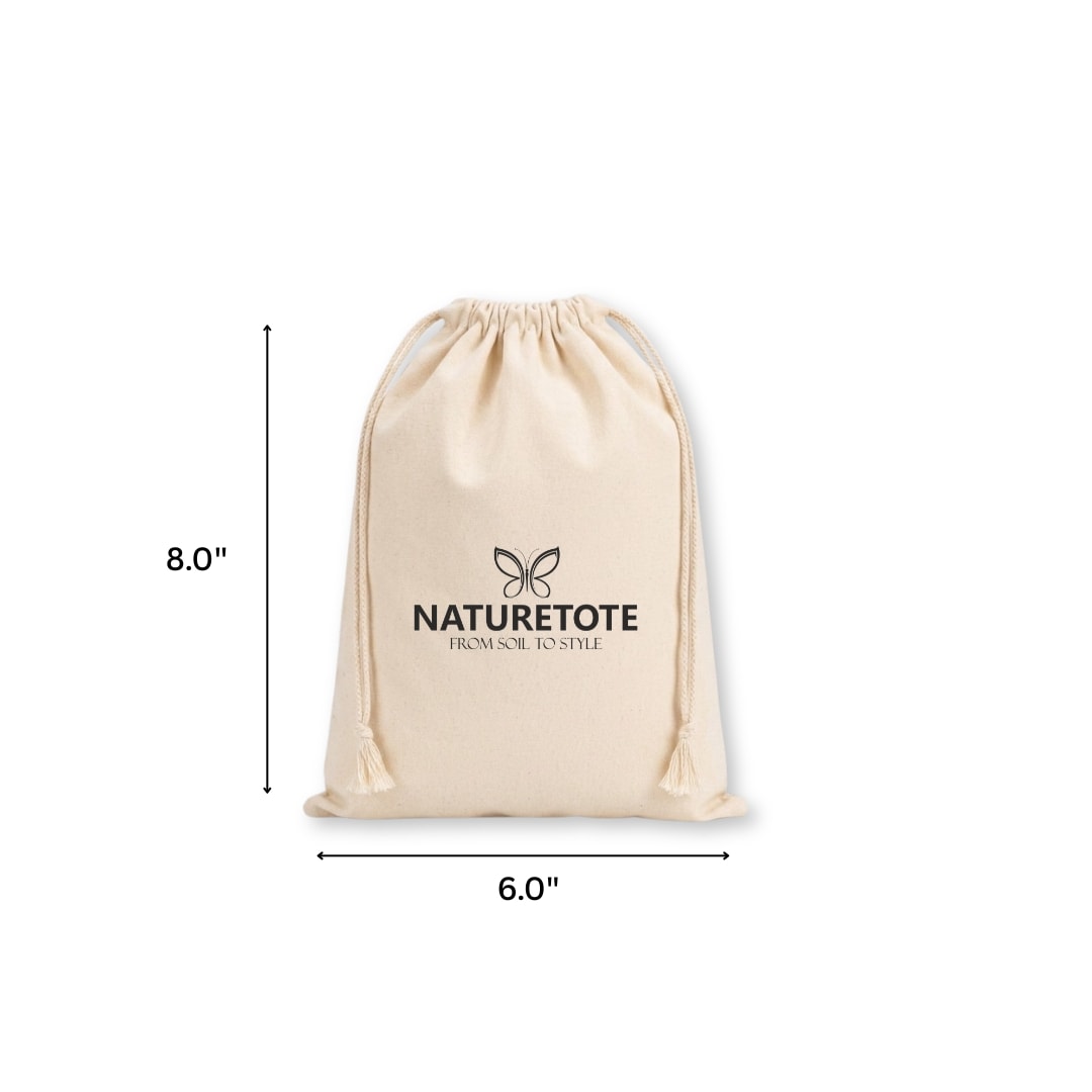 6x8 Inches Cotton Drawstring Bag | 150 GSM View 1