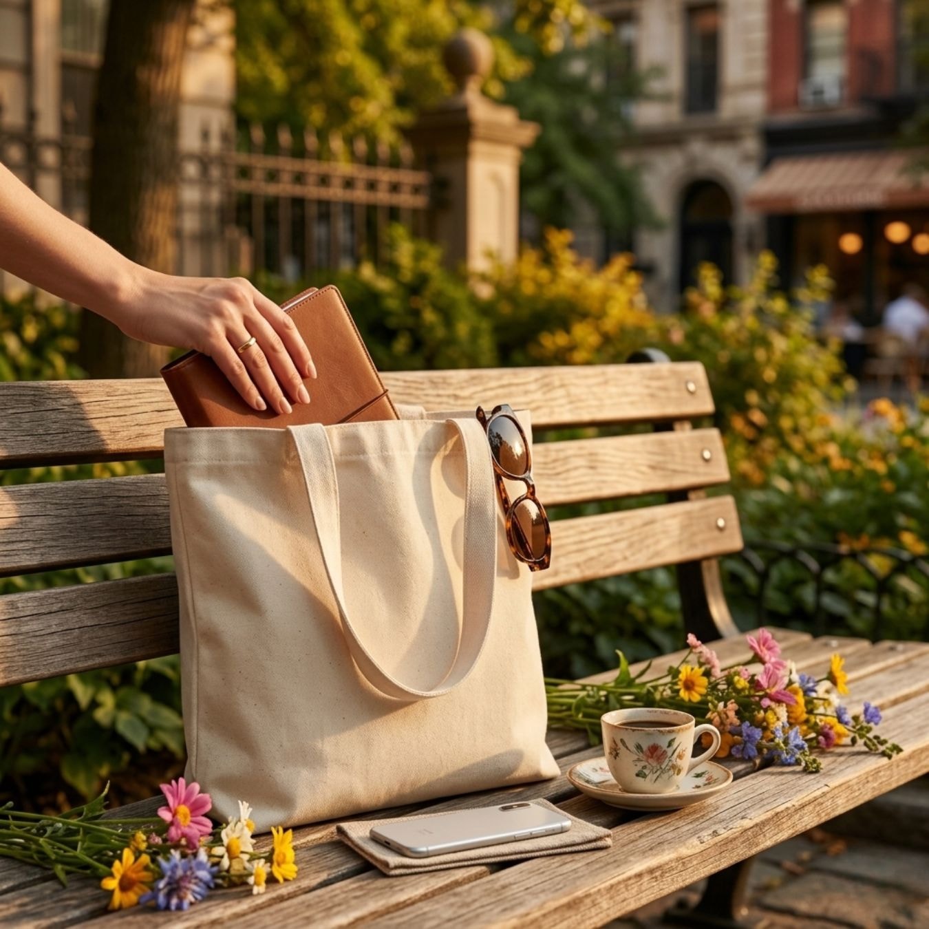 12x14 Inches | Classic Cotton Tote Bag View 3