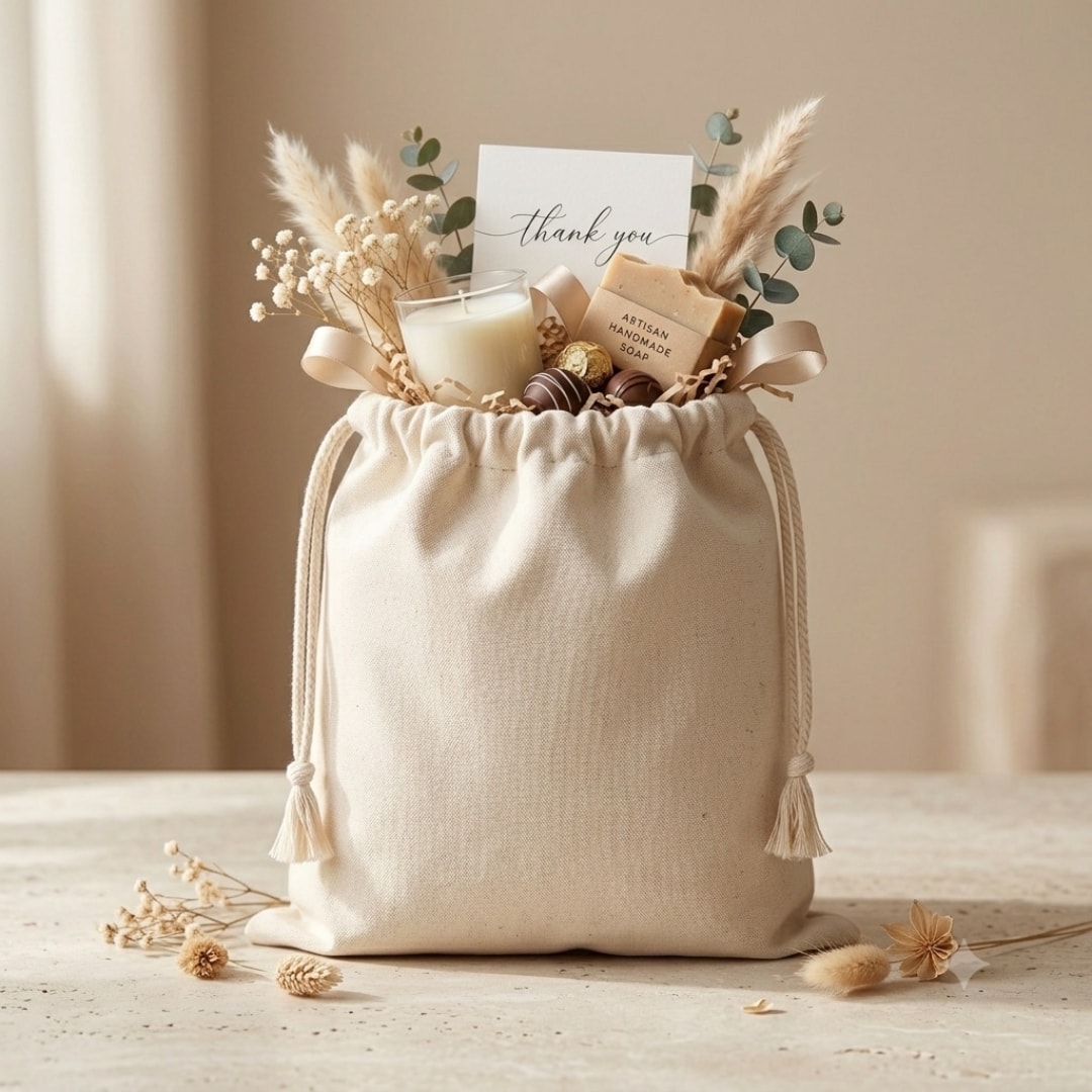 6x8 Inches Cotton Drawstring Bag | 150 GSM View 3