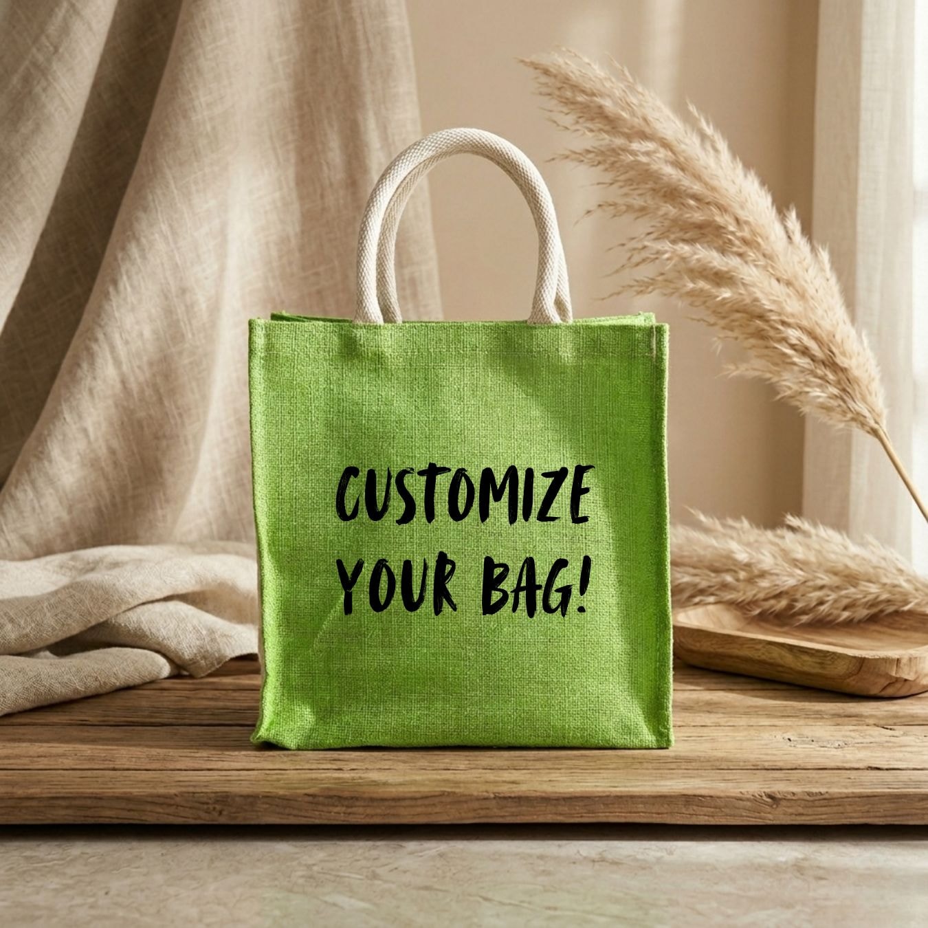 Green Jute Hamper Bag | 350 GSM View 7