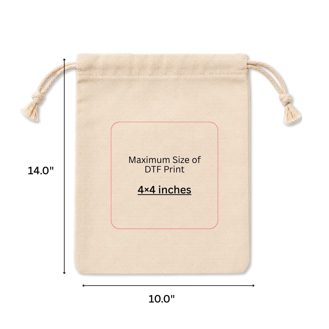 10x14 Inches Cotton Drawstring Bag | 150 GSM View 6
