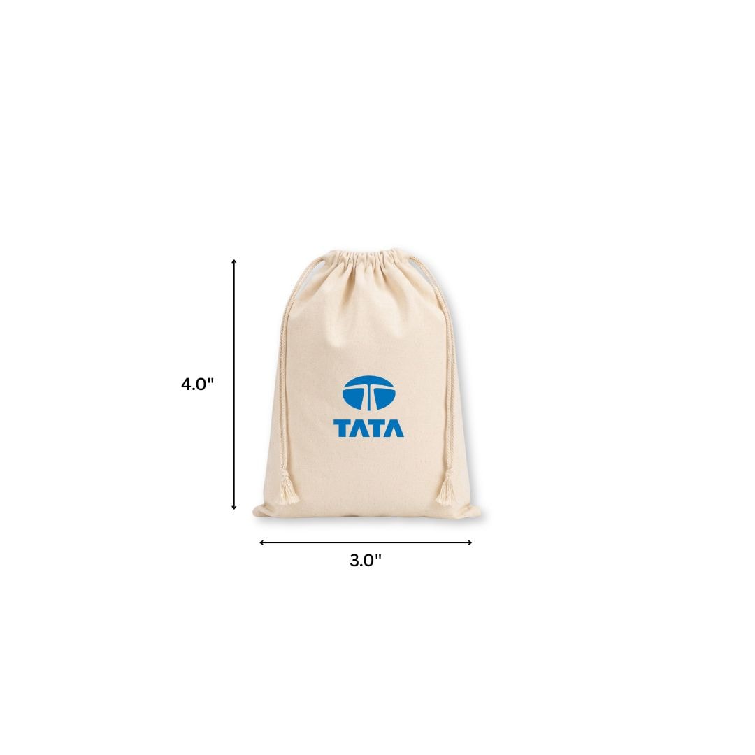 3x4 Inches Cotton Drawstring Bag | 150 GSM View 1