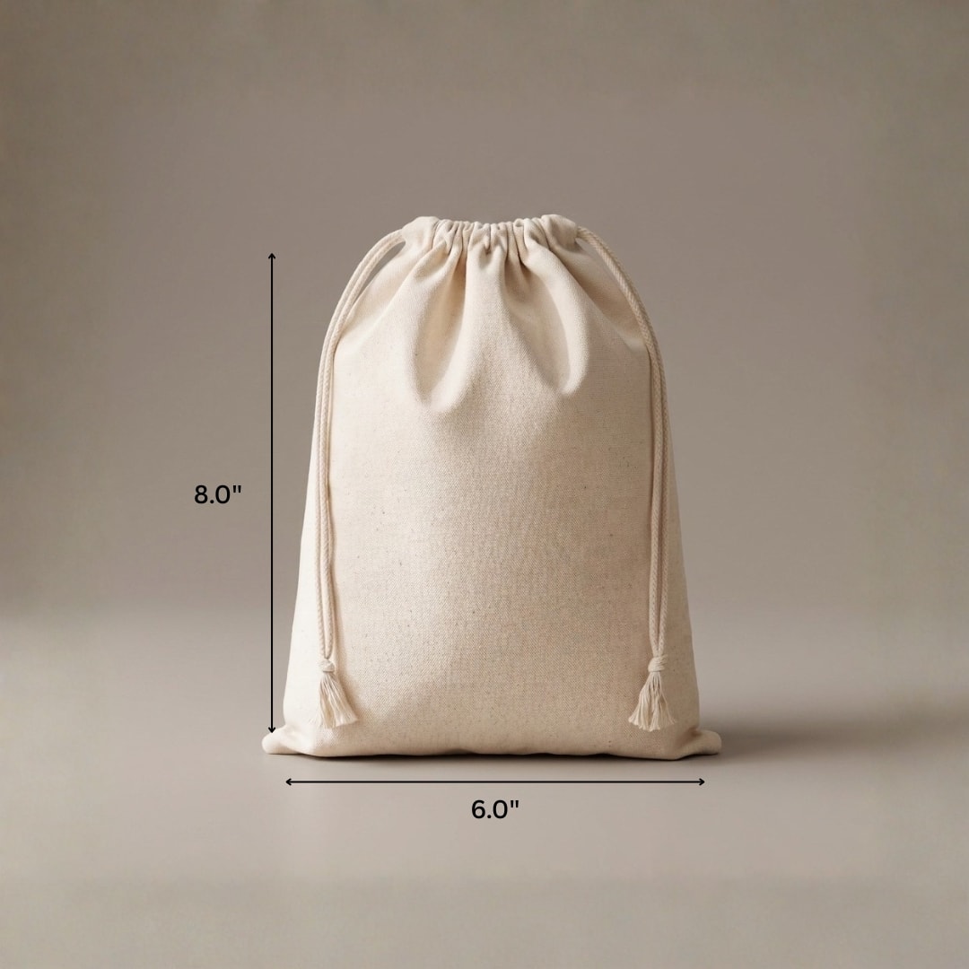 6x8 Inches Cotton Drawstring Bag | 150 GSM View 2