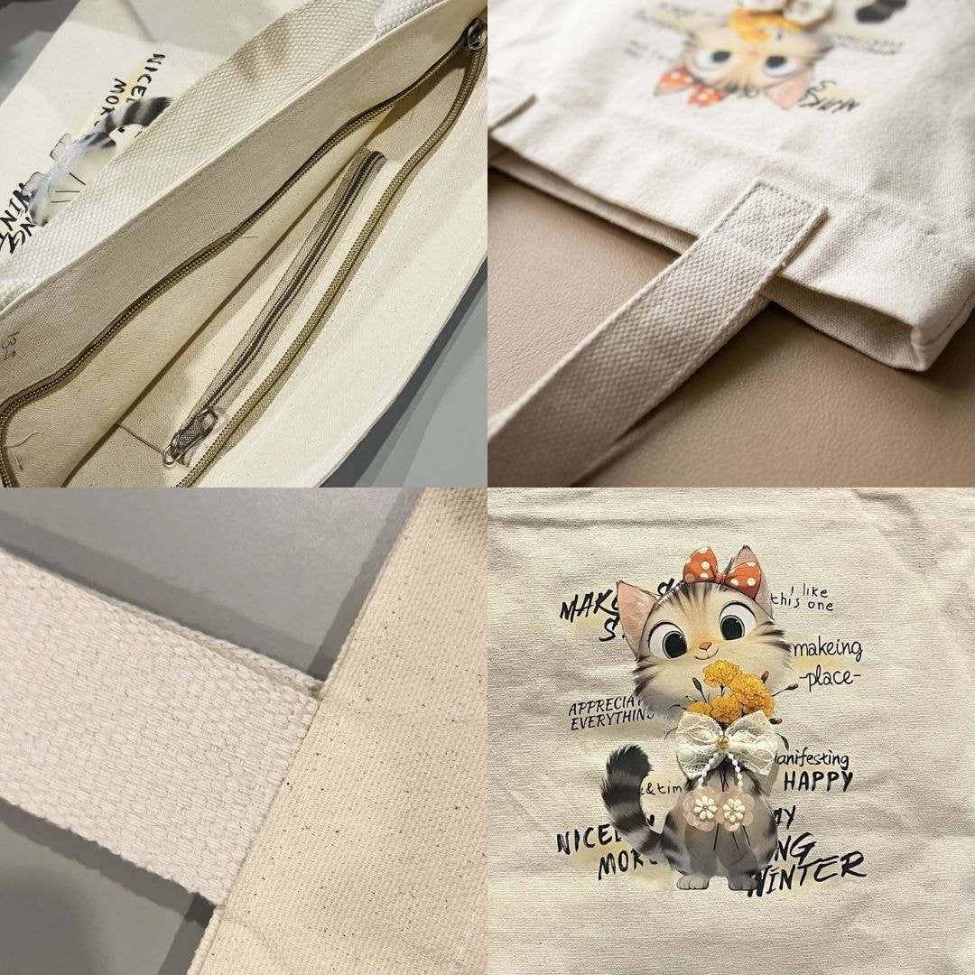 Purrfect Mood Tote Bag | 300 GSM View 3