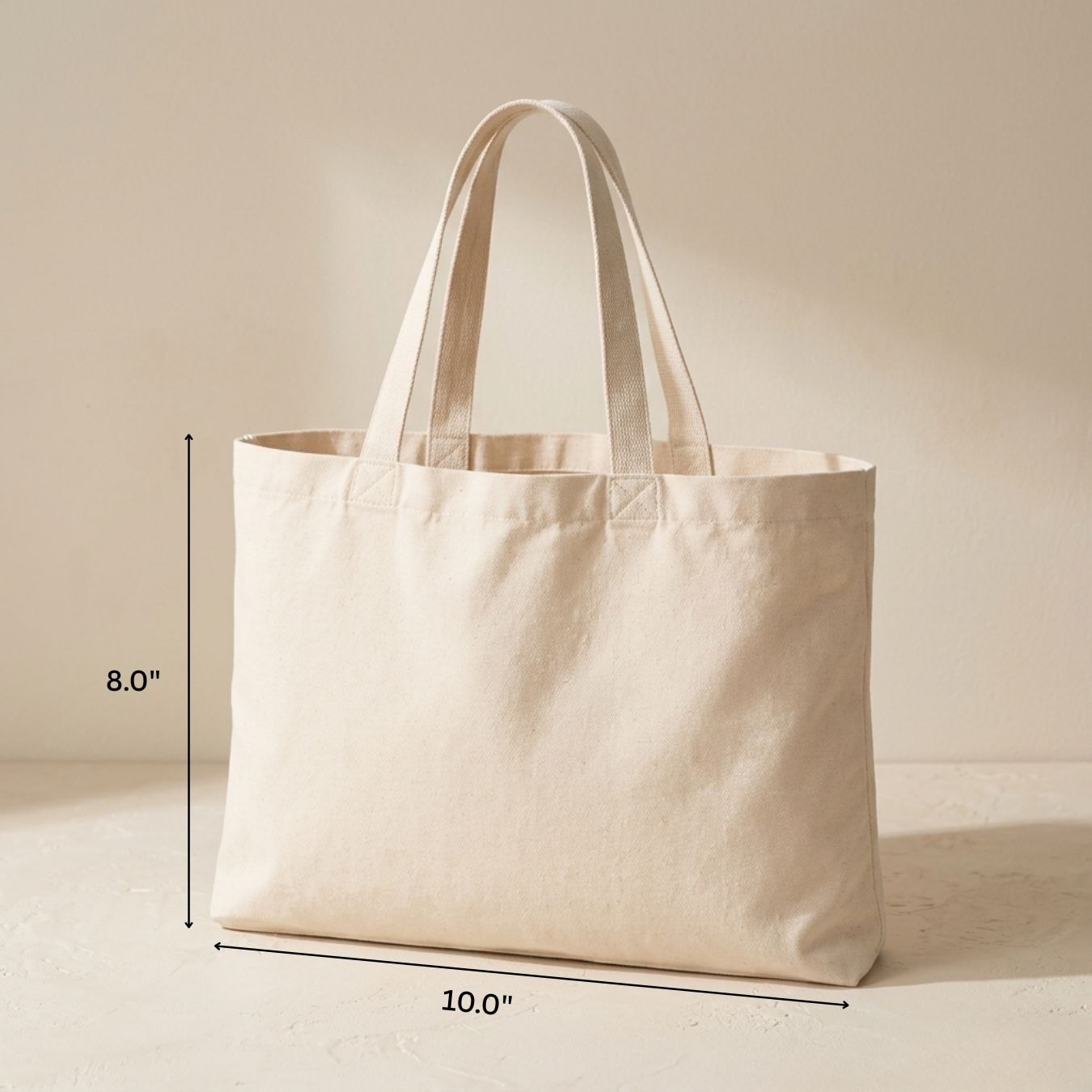 10x8 Inches | Mini Wide Cotton Tote Bag | 150 GSM View 2