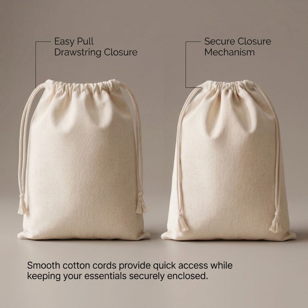 5x7 Inches Cotton Drawstring Bag  | 150 GSM alternate view