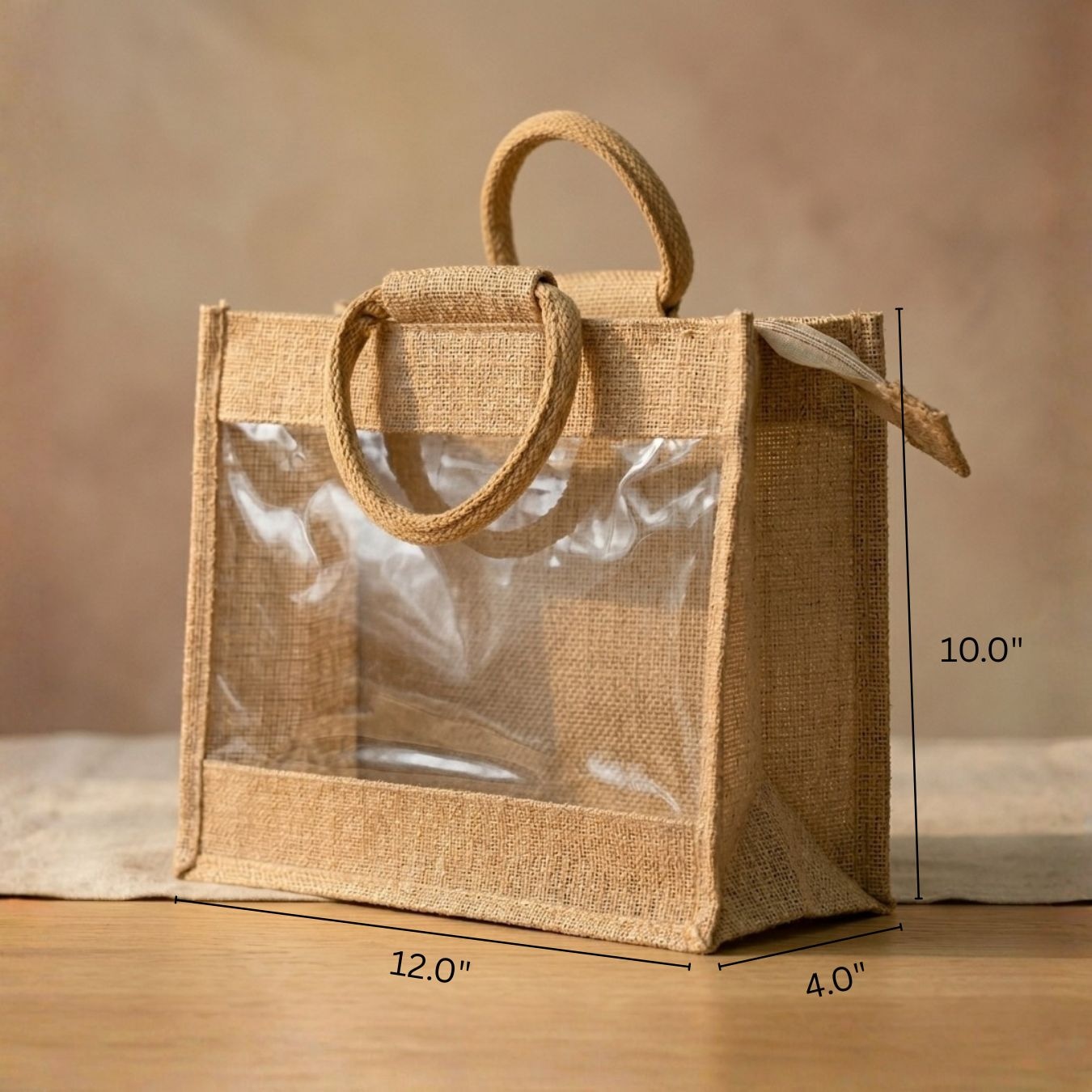 Clear Window Jute Hamper Bag | 350 GSM alternate view