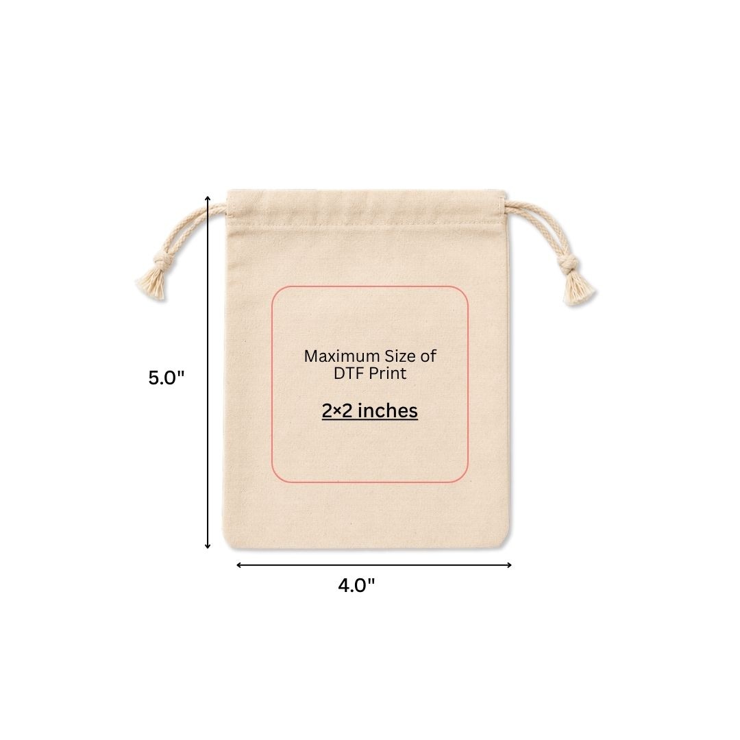 4x5 Inches Cotton Drawstring Bag | 150 GSM alternate view