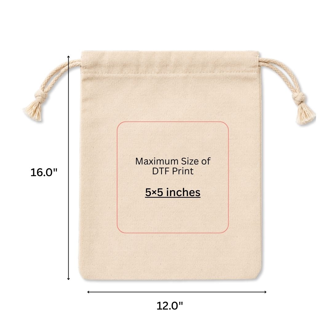 12x16 Inches Cotton Drawstring Bag | 150 GSM alternate view
