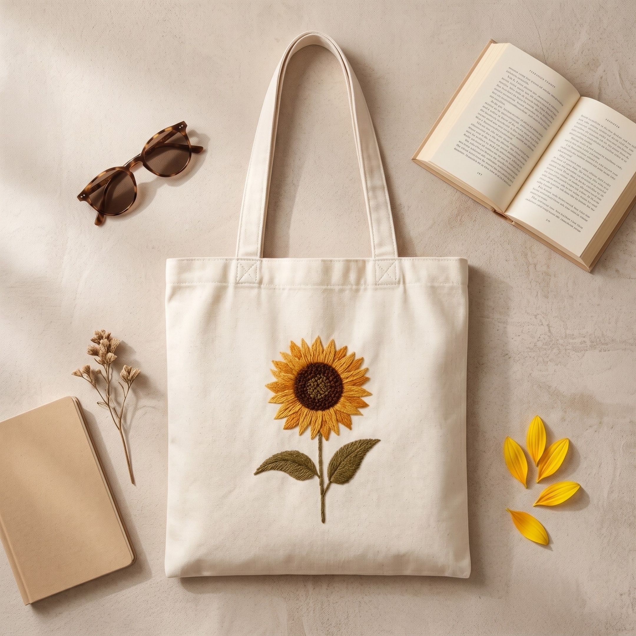 Sunshine Bloom Handwork Tote Bag alternate view