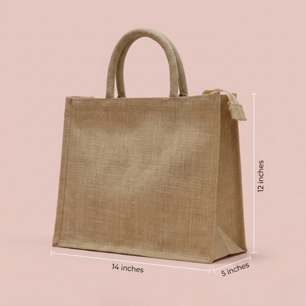 Plain Jute Bags With Zipper Closure | 350 GSM alternate view