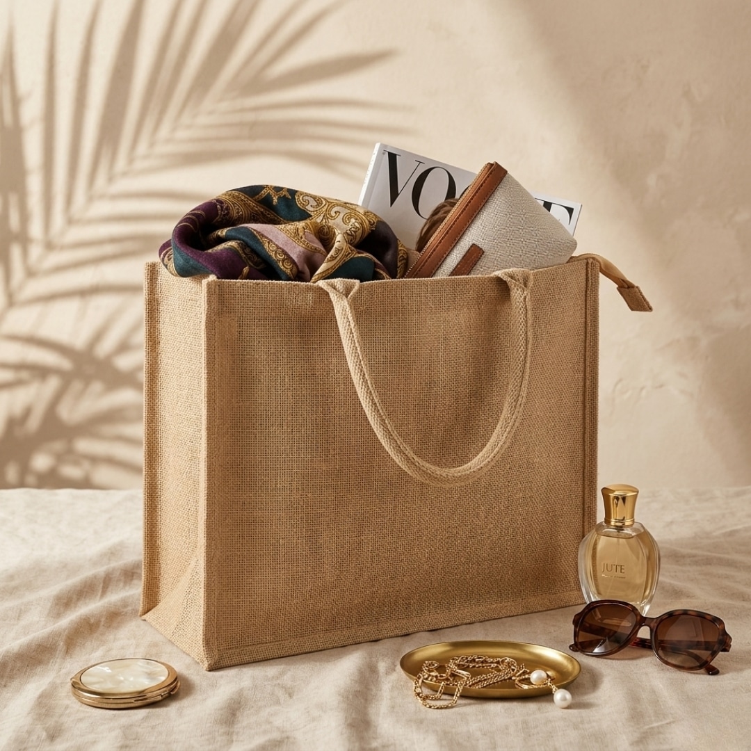 Basic Jute Bags With Zipper Closure | 350 GSM alternate view