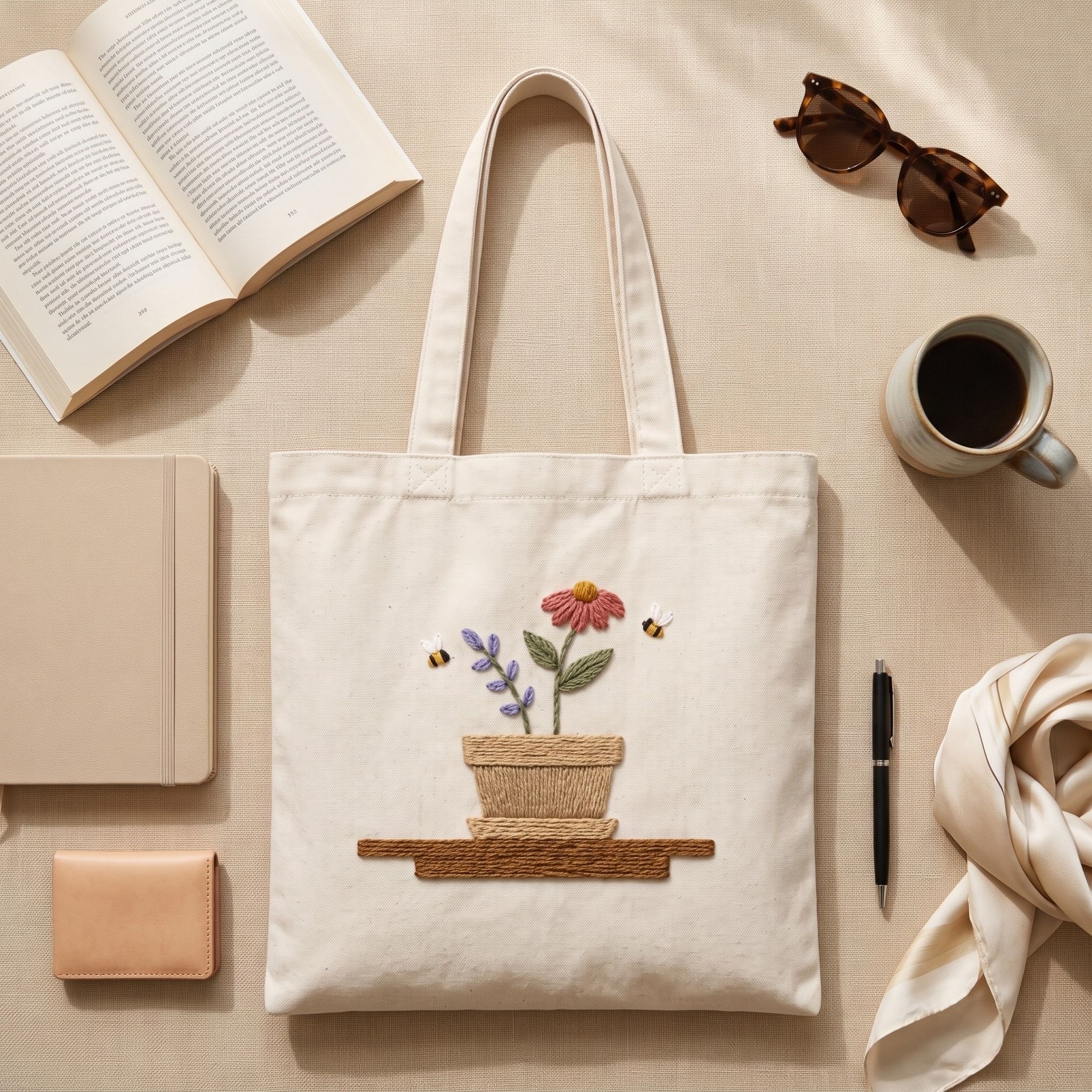 Garden Bloom Handwork Tote Bag alternate view