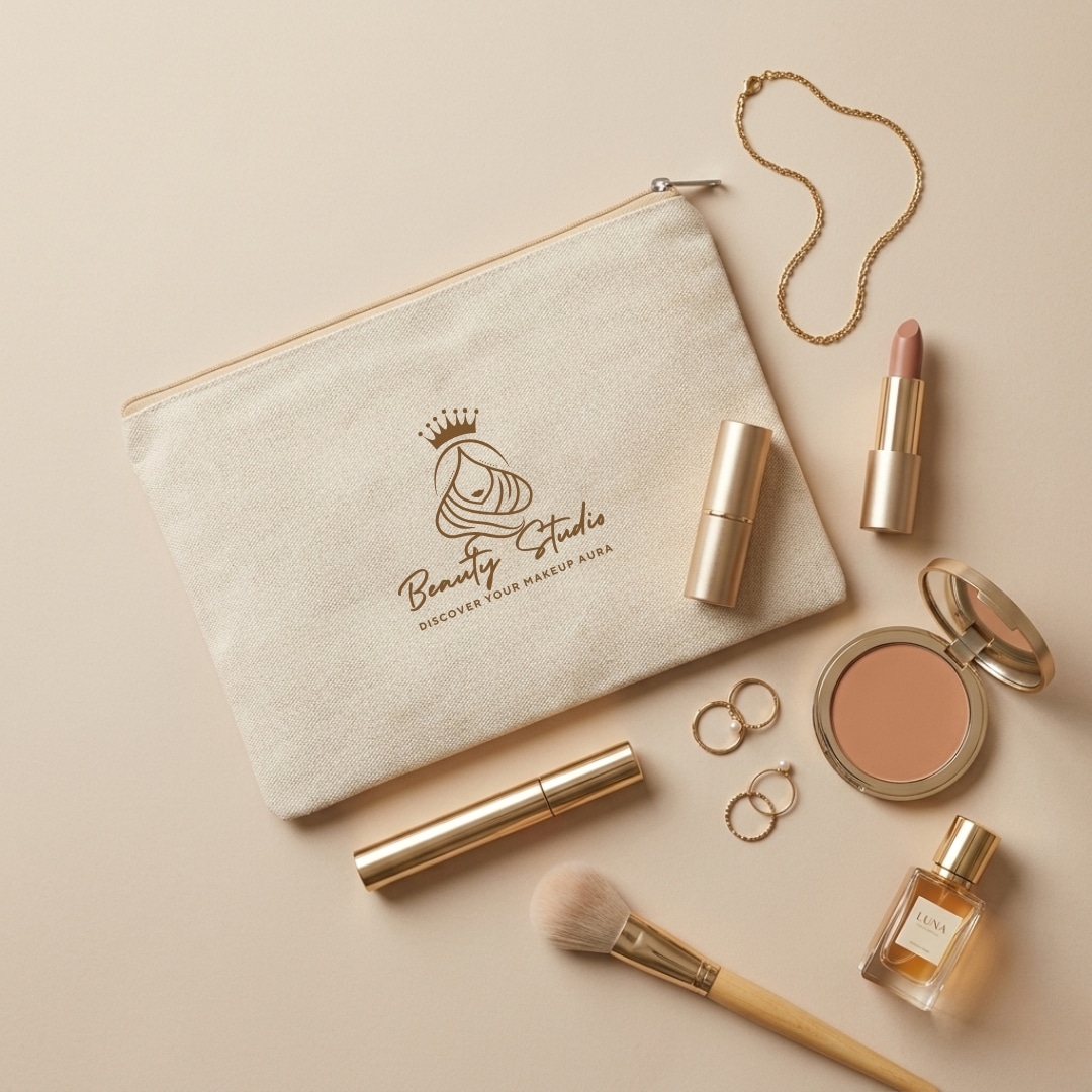 10x7 Inches Cotton Zipper Pouch | 300 GSM alternate view