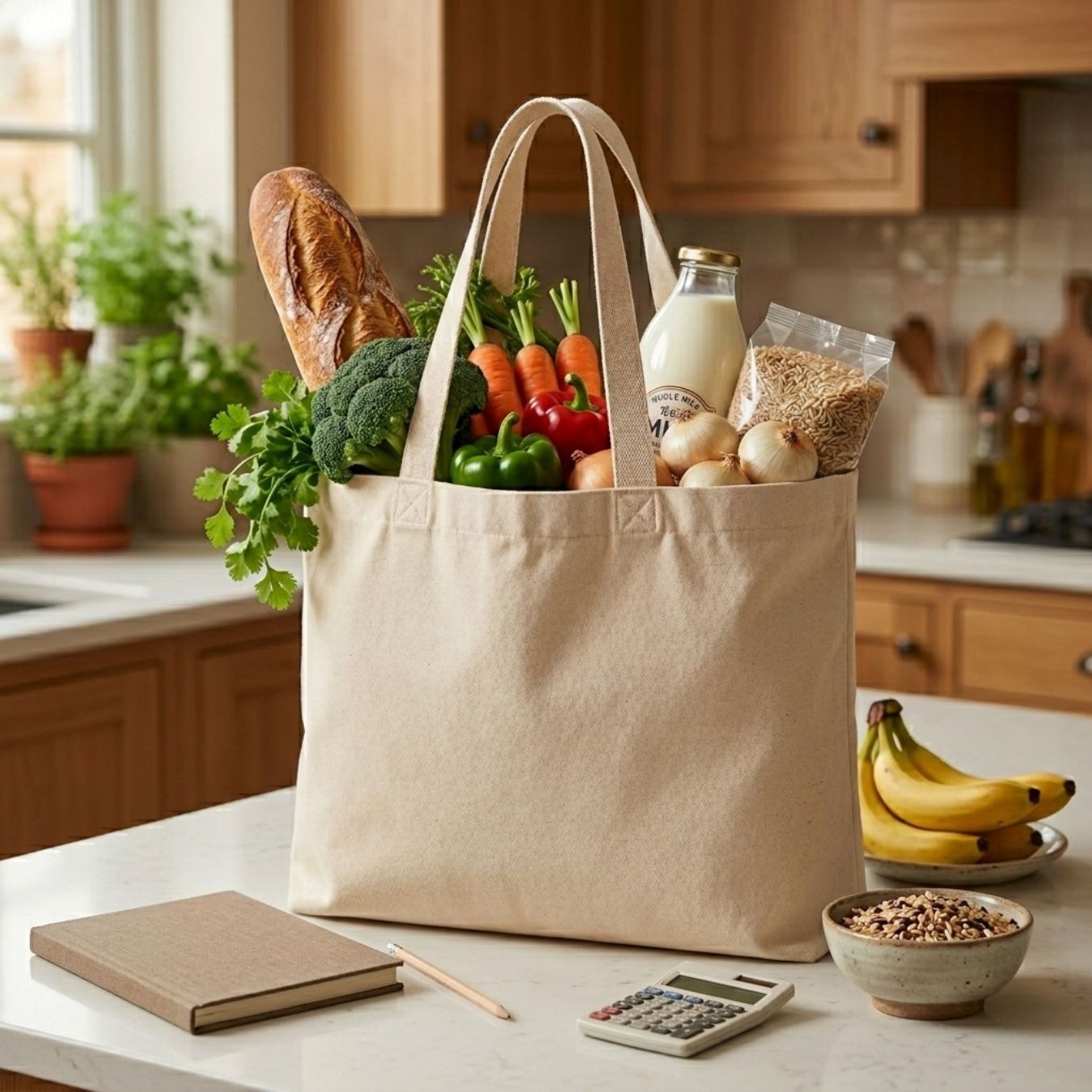 12x10 Inches | Essential Wide Cotton Tote Bag alternate view