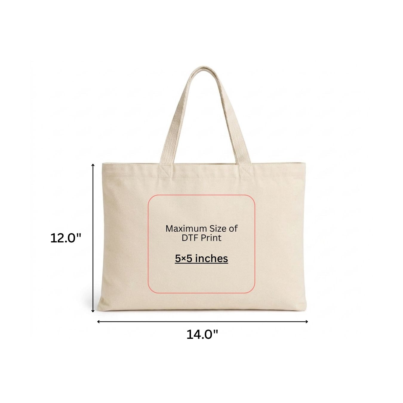 14x12 Inches | Classic Wide Cotton Tote Bag alternate view