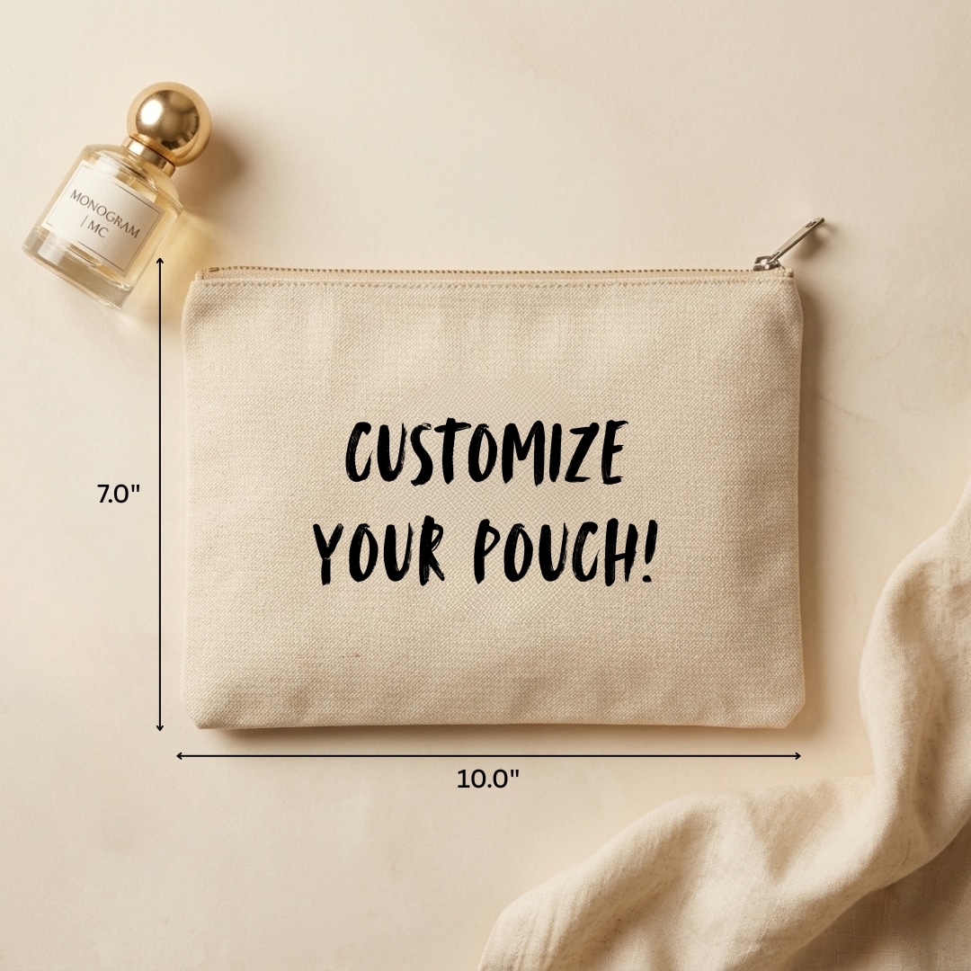 10x7 Inches Cotton Zipper Pouch | 300 GSM alternate view