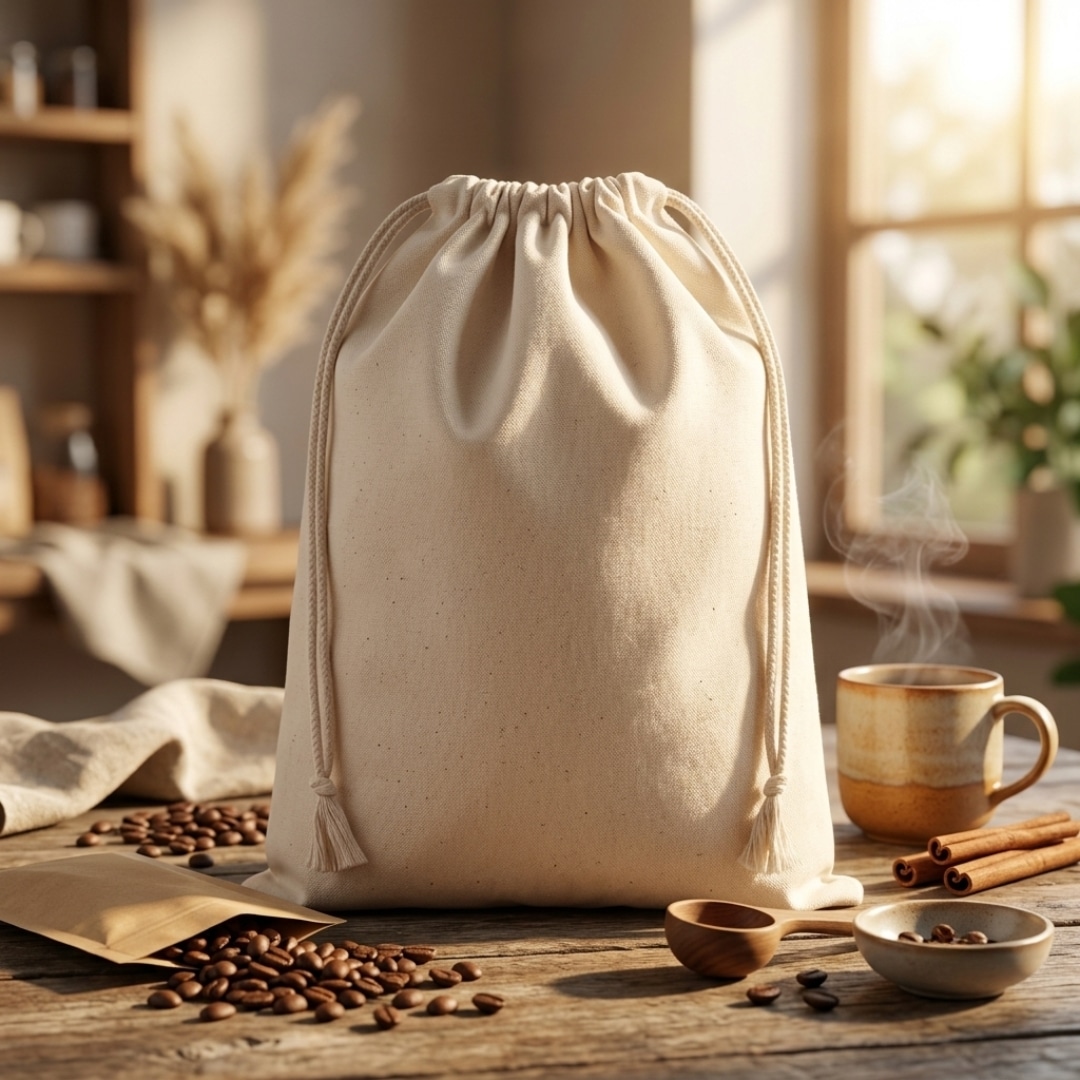 6x10 Inches Cotton Drawstring Bag | 150 GSM alternate view