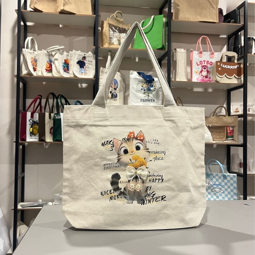 Purrfect Mood Tote Bag | 300 GSM alternate view