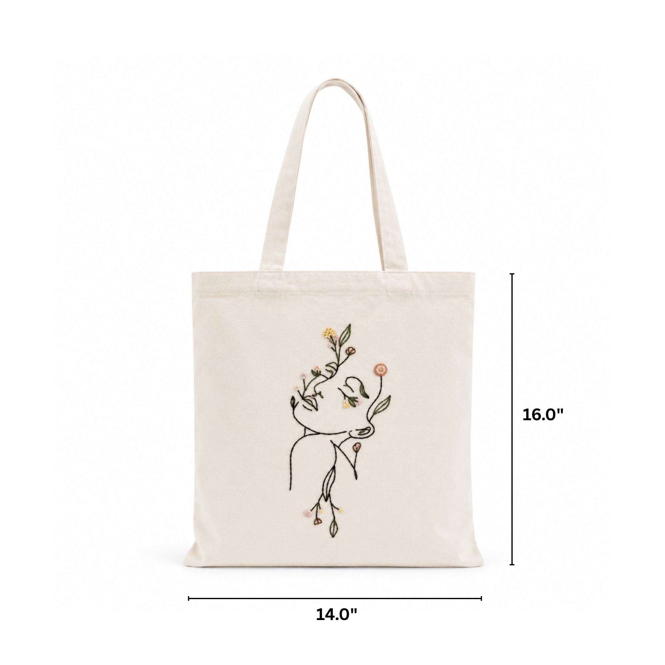 Botanical Beauty Handwork Tote Bag