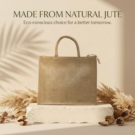 Plain Jute Bags With Zipper Closure | 350 GSM alternate view