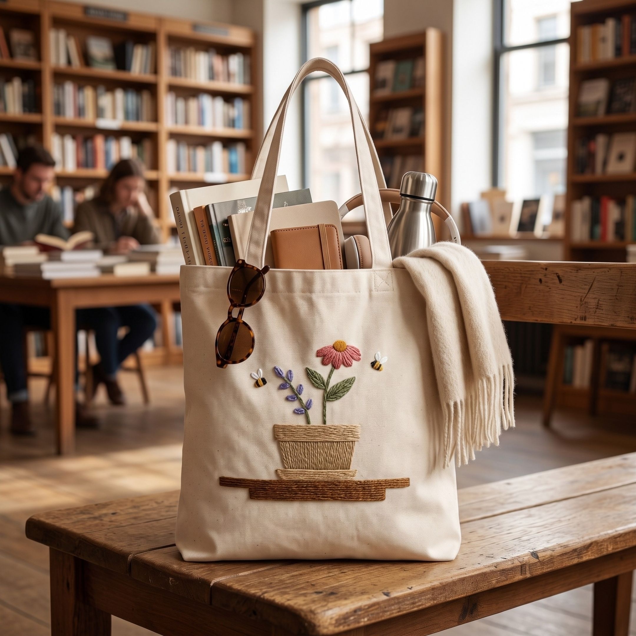 Garden Bloom Handwork Tote Bag alternate view